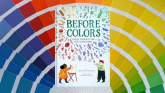 Cover of "Before Colors" by Annette Bay Pimentel and Madison Safter against a background of many colors.