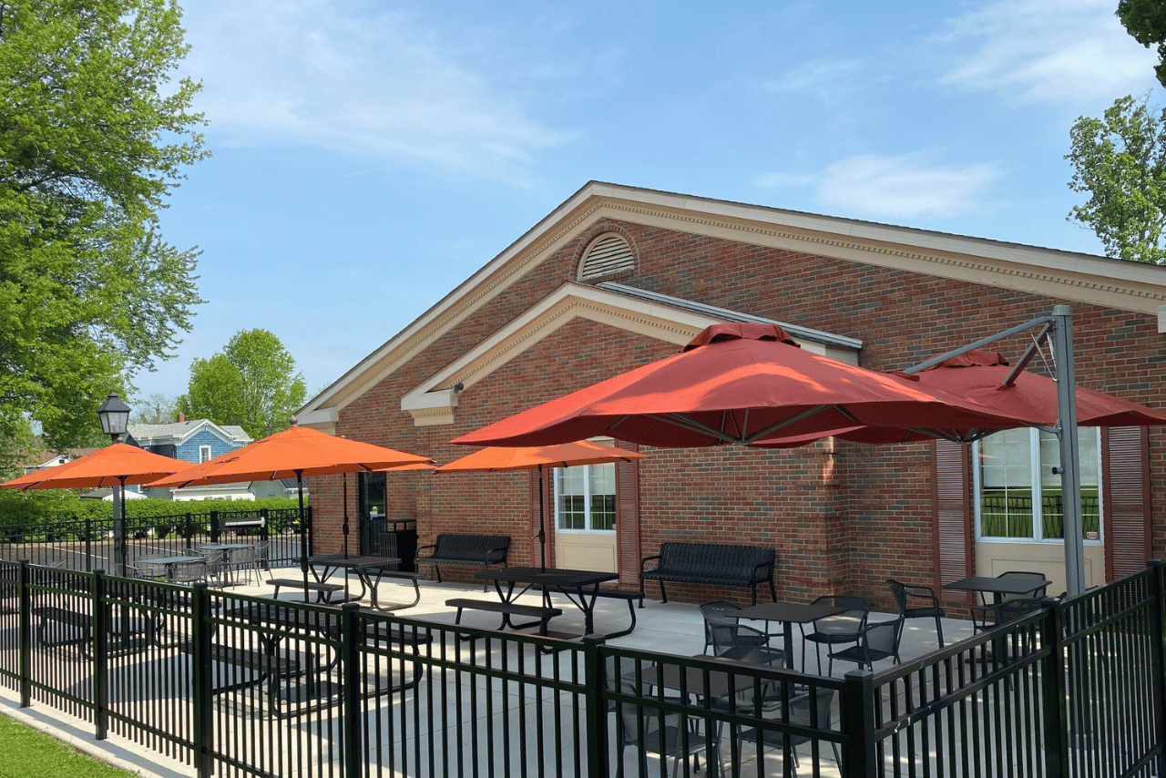 newton falls library patio 
