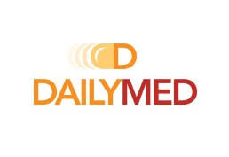 Orange and red DailyMed logo.