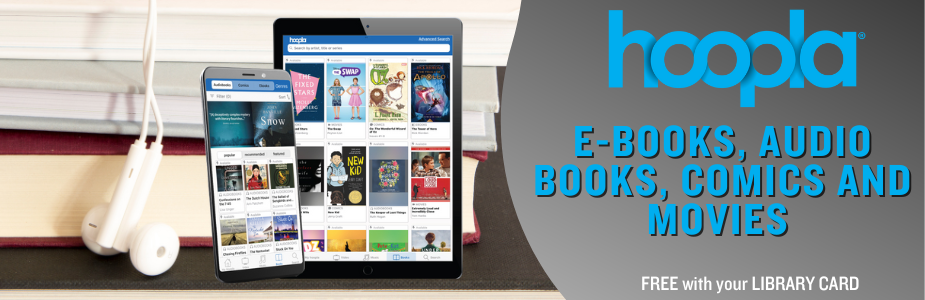 E-books, audio books, magazines and more.  hoopla